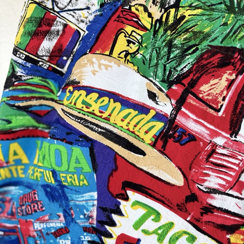 Vintage 90's RARE JAMS WORLD Ensenada Mexico Theme Skirt Skort Women's 30" Waist - Picture 8 of 8